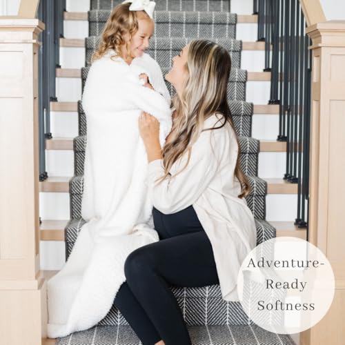 Image of Saranoni Bamboni Luxury Throw Blanket | Oversized Super Soft Plush Home Decorative Comfy Blankets for Couch or Bed | Ivory - X-Large 60 inch x 80 inch