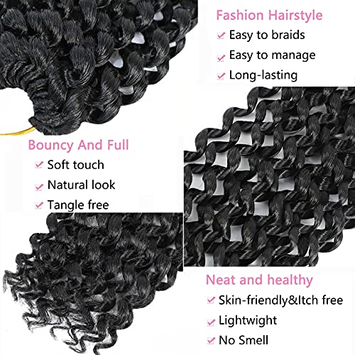 Passion Twist Hair 18 Inch 8 Packs Water Wave Crochet Hair Curly Braiding Hair Long Bohemian Spring Twist Hair For Butterfly Locs Crochet Braids Synthetic Hair Extension (18 Inch (Pack Of 8), 1B#) #TOP2