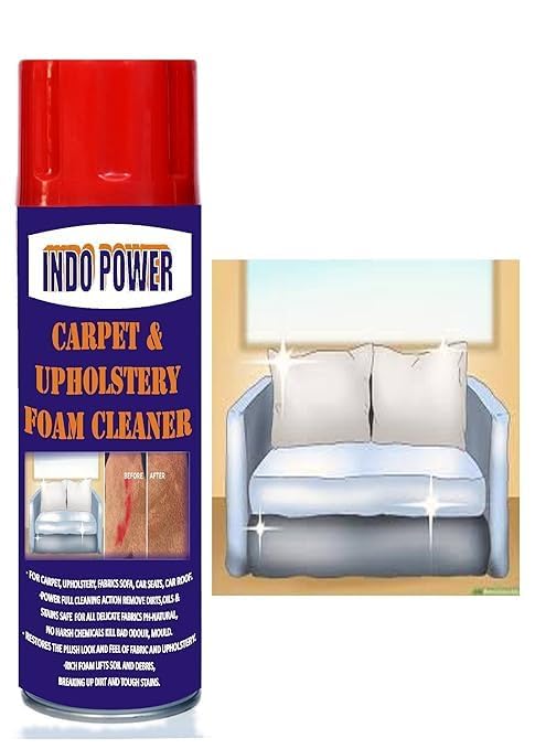 INDOPOWER Carpet & Upholstery Cleaner For fabric Seat door panel Leather & Plastic Dashboard Mat Deep Cleaning Professional Strength Formula Fast Acting Foam Removes Stains & Odours (1)-picture-11