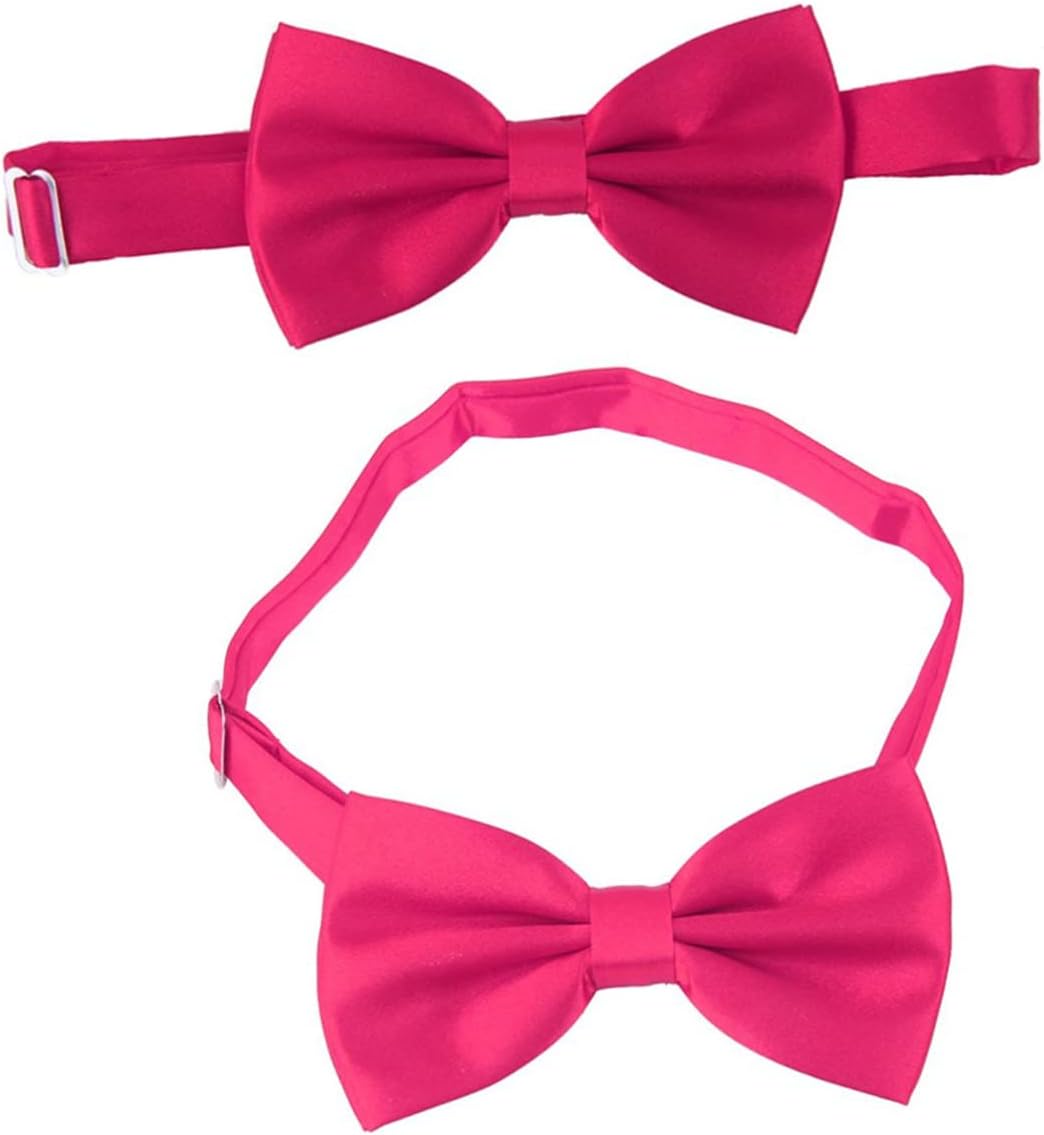 Didiseaon 3pcs Men's Satin Bow Tie Cummerbund Pocket Square Set Formal Wear Rose Red for Weddings and Special Occasions Stylish Ensemble