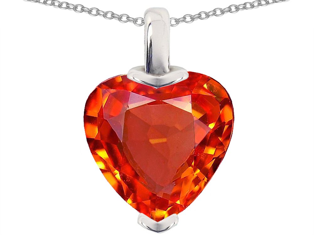 Star KSterling Silver Heart Shape 10mm Heart Pendant Necklace