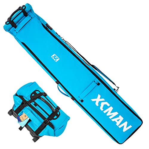 XCMAN Bolsa de snowboard acolchada con ruedas y cerradura, viajes por carretera y avión de viaje, longitud ajustable de 63 a 78 pulgadas Cover