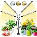 Wolezek Grow Lights for Indoor Plants, 80 LED 4 Heads Full Spectrum Grow Light with Clip, Plant Light with 5000K 3000K 660nm LED Chips, Auto Timer 6 12 16 Hrs, Grow Lamp for Seed Starting