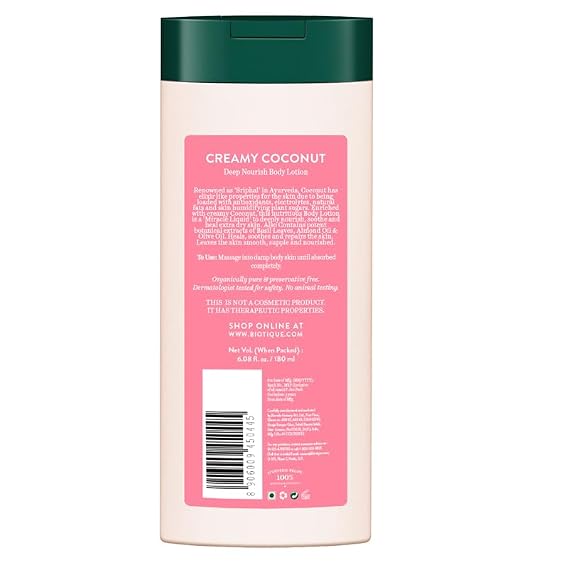 Biotique Bio Creamy Coconut Ultra-Rich Body Lotion for Extra Dry Skin, 180ml
