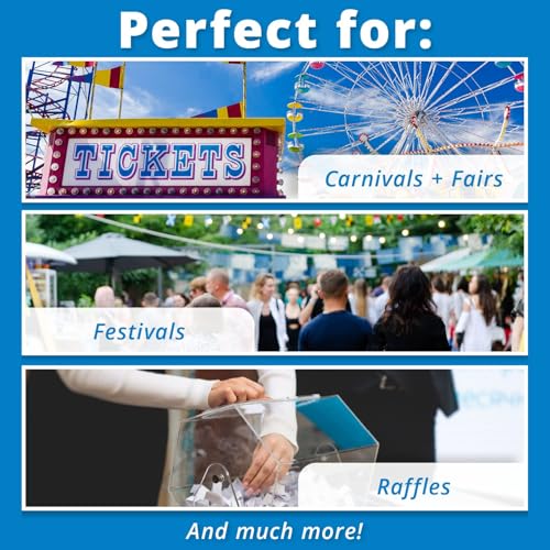 Indiana Ticket Co. Raffle Tickets Double Roll, qualidade premium 50/50, bilhetes para eventos, carna