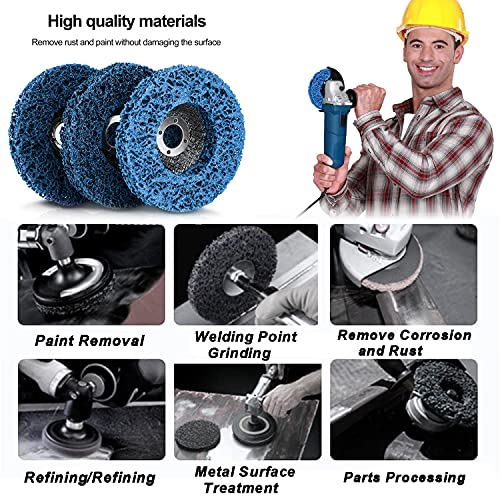 Discos de tira azul de 115 mm para amoladora angular pack de 6 piezas para decapado de oxido 4