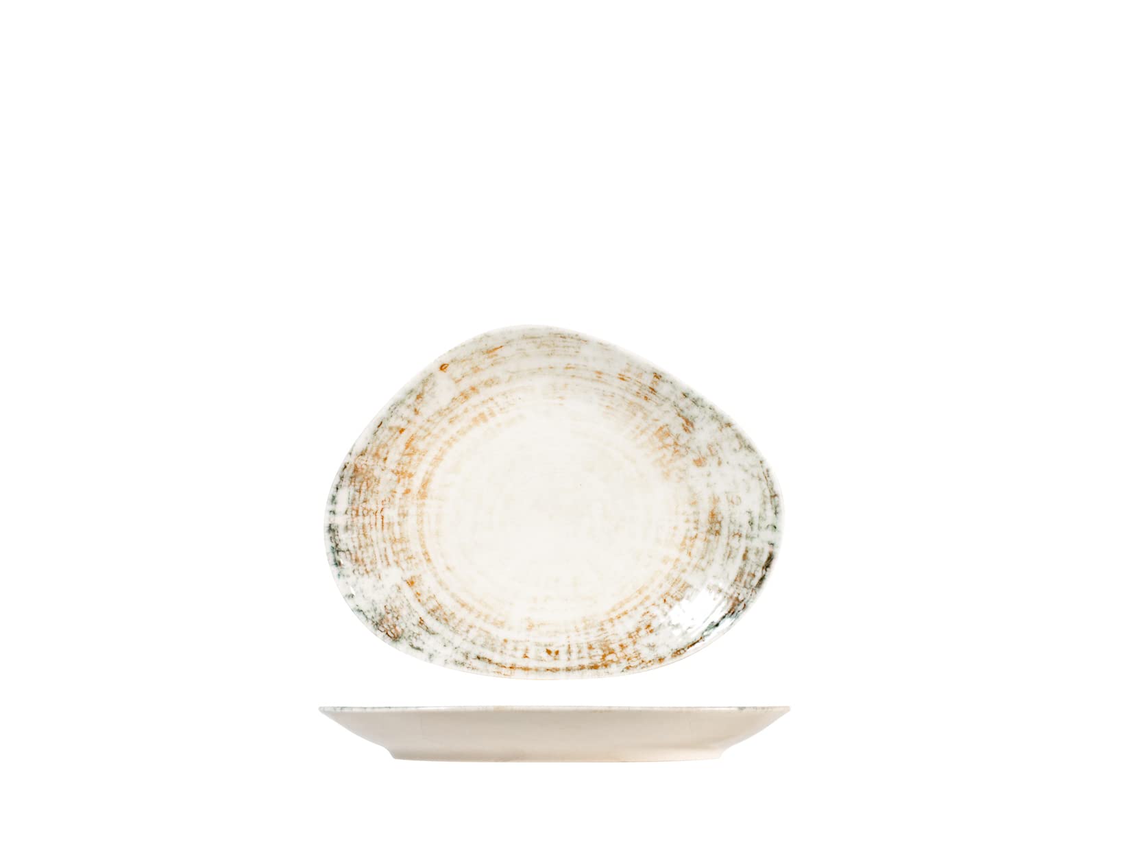 H&H Eris Porcelain Oval Plate, 22 cm, Modern Design, Elegant for Serving Dishes, Beige