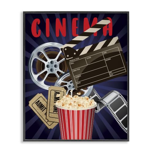 Cinema Reel Popcorn Entertainment, 11 x 14 Inch Framed Giclée Print