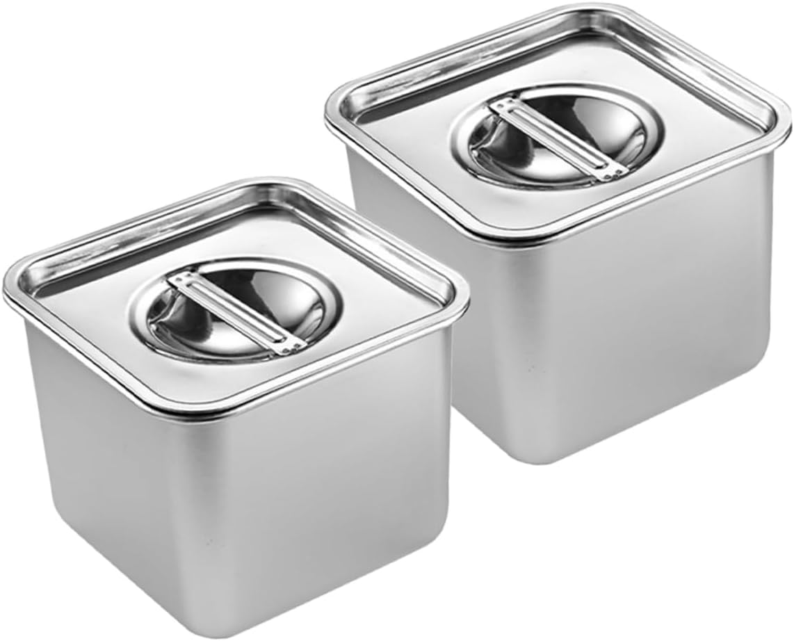 2pcs Stainless Steel Buffet Food Pan Lid Serving Tray for Canteens and Buffets Multi-Functional Steam Table Dish Commercial Quality Food Holder