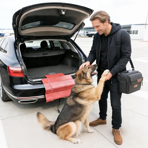 Rampas para perros de coche y plataforma plegable portátil para maletero 3