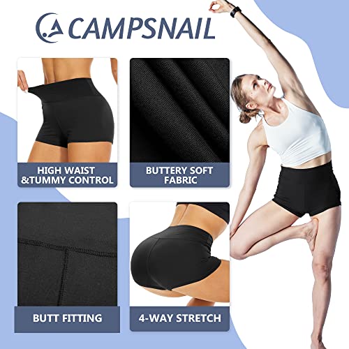 Campsnail Workout Shorts Womens - Buttery Soft High Waisted Biker Spandex Booty Volleyball Gym Shorts For Summer Yoga Dance White M #TOP1