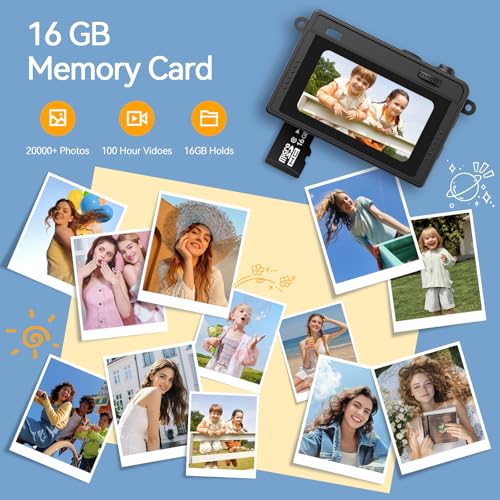 Image of HOTU Mini Keychain Camera, 2K 20 MP Mini Digital Camera with 16G Card Travel and Vlog, Long Battery Life, Photo Video Camera Compact and Portable for Kids, Teens, Brown