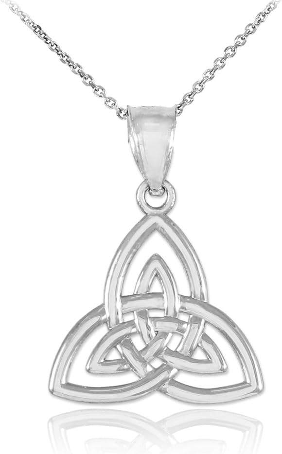 925 Sterling Silver Celtic Knot Charm Triquetra Pendant Necklace
