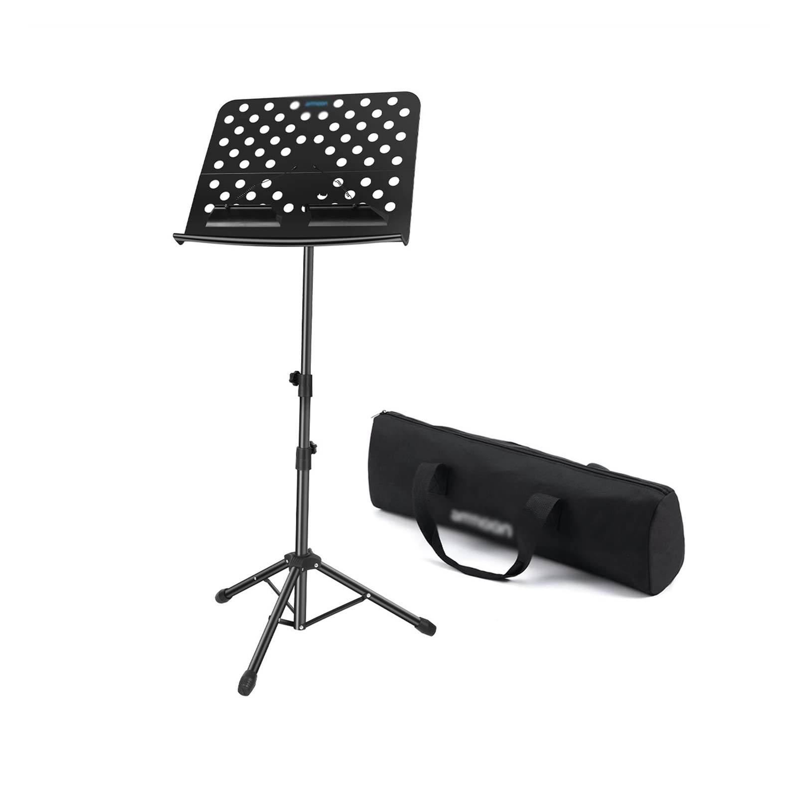Music Stand Musica Stand Pieghevole Pieghevole Musica Treppiede Stand Supporto in lega di alluminio Supporto for supporto Altezza regolabile con borse da trasporto strumento musicale Music Shelf /Shee