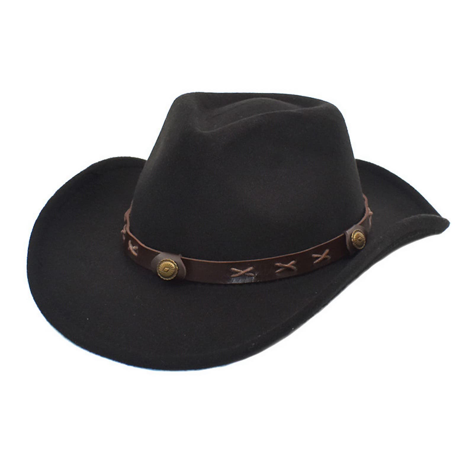 Faringoto Sombrero de vaquero para hombre, sombrero de vaquera, sombrero de fieltro, sombreros de federas para mujer
