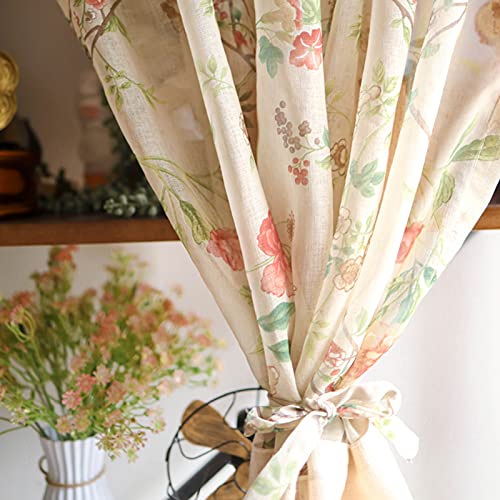 Cortina transparente de gasa LUNEZY, visillo traslúcido estilo bistro para ventana corta 3