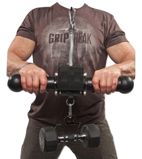 'Suspended' Fat Grip Wrist Roller - Grip Trainer - Forearm Gripper with Dumbbell Hook - Forearm Workout Tool - Forearm Workout Equipment - Best Grip Strengthener ever!