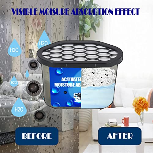 Mhttec Moisture Absorbers Boxes With Activated Charcoal 4 Pack 10 Oz Dehumidifiers For Closet Bathroom Basement Home Bedroom Humidity Packs Moisture Absorbers For Car Disposable Desiccant #TOP4