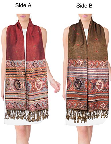 Dahlia Women's Rayon Scarf Shawl - Bohemian Tulip Print4