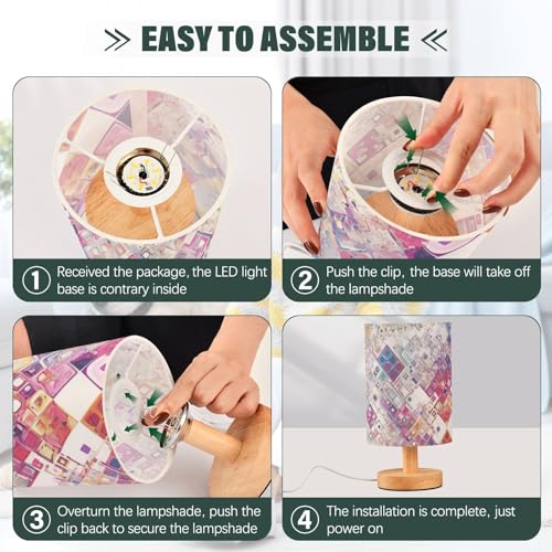 Lámpara de mesa de noche con diseño Abstract Art miniatura 4