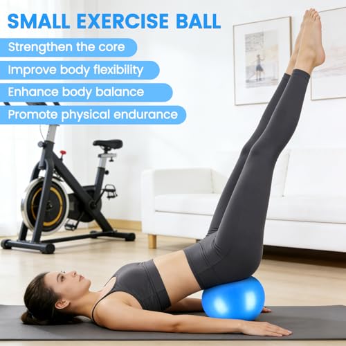 Image of 9 Inch Pilates Ball Small Exercise Ball, Workout Ball for Barre, Pilates, Yoga, Stability, Workout, Balance, Fitness at Gym Home Office