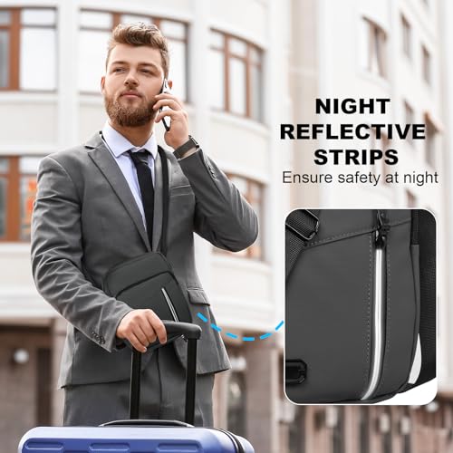 Aucuu Umhängetasche Schultertasche Herren, Wasserdichte Herrentasche zum Umhängen Messenger Bag mit Multi Tasche, Handytasche, Crossbody Bag für Alltag, Business Arbeit und Reise