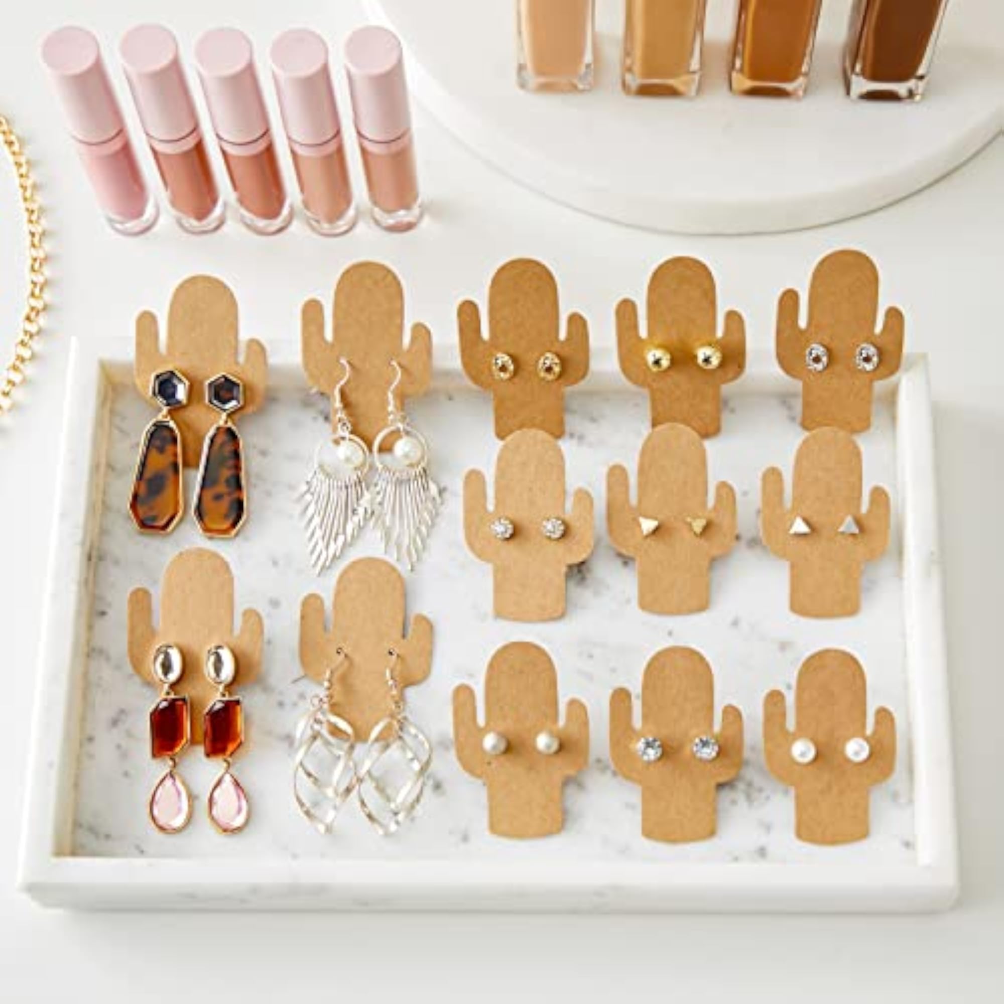Earring Cards for Display, Cactus, 300 Pack