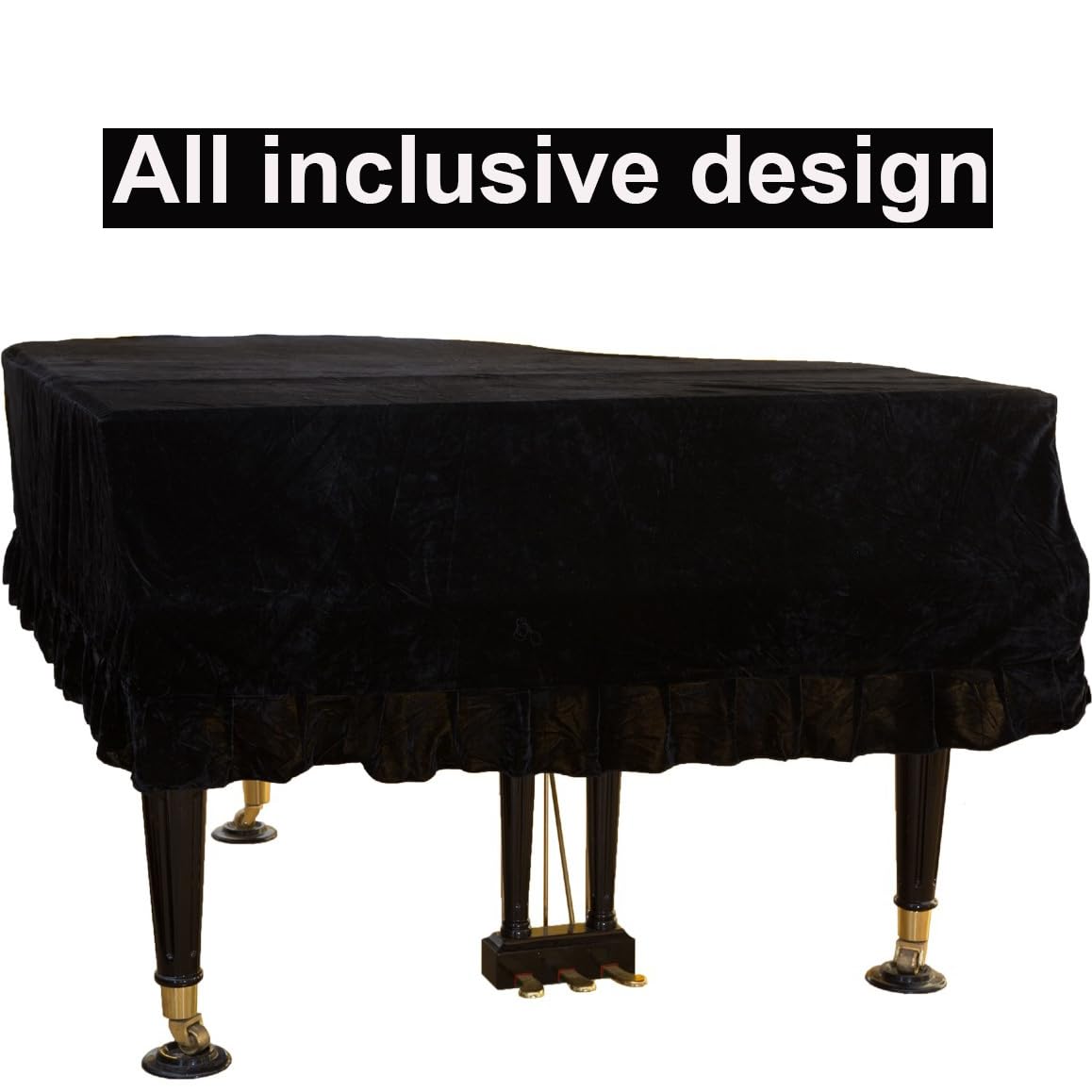 Copertura per pianoforte a coda verticale standard da 70", in morbido velluto, copertura antipolvere con macramè, protegge da polvere e graffi (A, M)