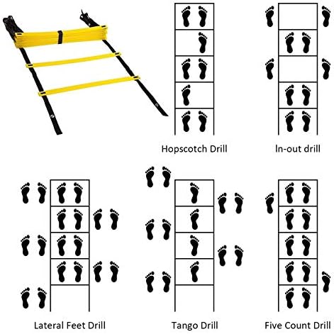 Pro Agility Ladder Agility Training Ladder Speed Flat Rung, Speed Agility Ladder with Carrying Bag for Soccer Football Training - Multi Choice: 8, 12 Rung