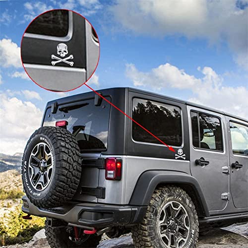 Tendycoco Silver 3D Metal Skull Head Car Sticker Rear Trunk Crossbone Emblem Sticker Personalized Skeleton Decals Automobile Decor #TOP1