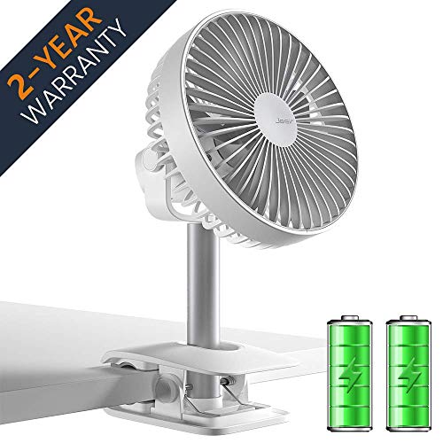 Baby Stroller Clip on Desk Fan, 4000 mAh Battery Operated Table Fan