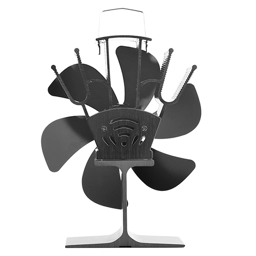 Ventilador para chimenea con detección automática de 6 aspas Ventilador silencioso para chimenea Flujo de aire más para un regalo ideal para hogar Familia Amigos Estufa alimentada por calor