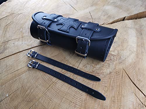 Roulette de fourche Maltais noir de la marque ORLETANOS compatible avec Harley Davidson Softail Fat Boy Heritage Breakout Fat Bob Street Bob Suzuki Yamaha Honda Kawasaki Indian Simson Shovelhead Cover