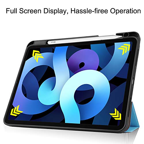 Lobwerk Smart Cover for Apple iPad Air 4 (4th Generation) A2072 / A2316 / A2324 / A2325 10.9 Inch 2020 Case Protective Cover Stand Case Light Blue - Image 4