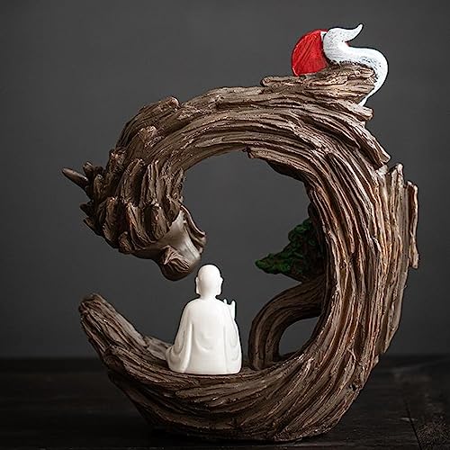 Brûleur d'encens dragon backflow cascade en céramique zen