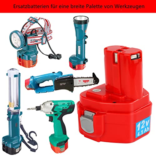 2 Stück 4500mAh NI-Mh Ersatzakku für Makita 12V Akku 1222 1220 1233 1234 1235 1235B 1235F 1050D 4013D PA12 für Makita Werkzeug Ersatzakku