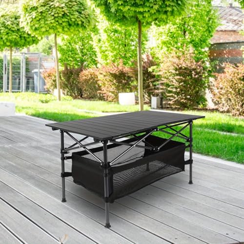 Table de camping pliante au design enroulable épuré pour terrasse et extérieur