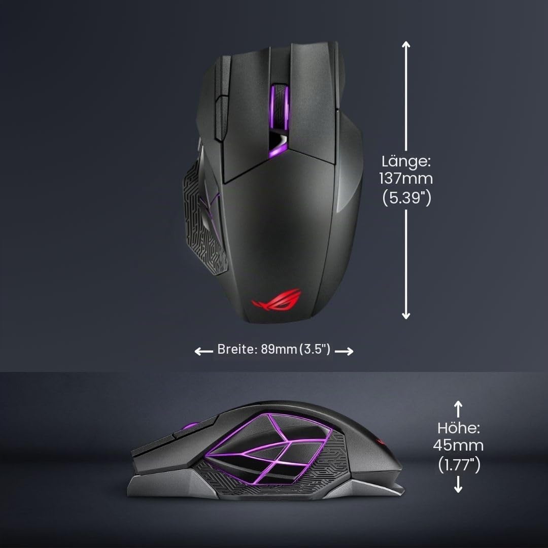 ASUS ROG Spatha X Gaming Maus kabellos 19.000 DPI Aura Sync