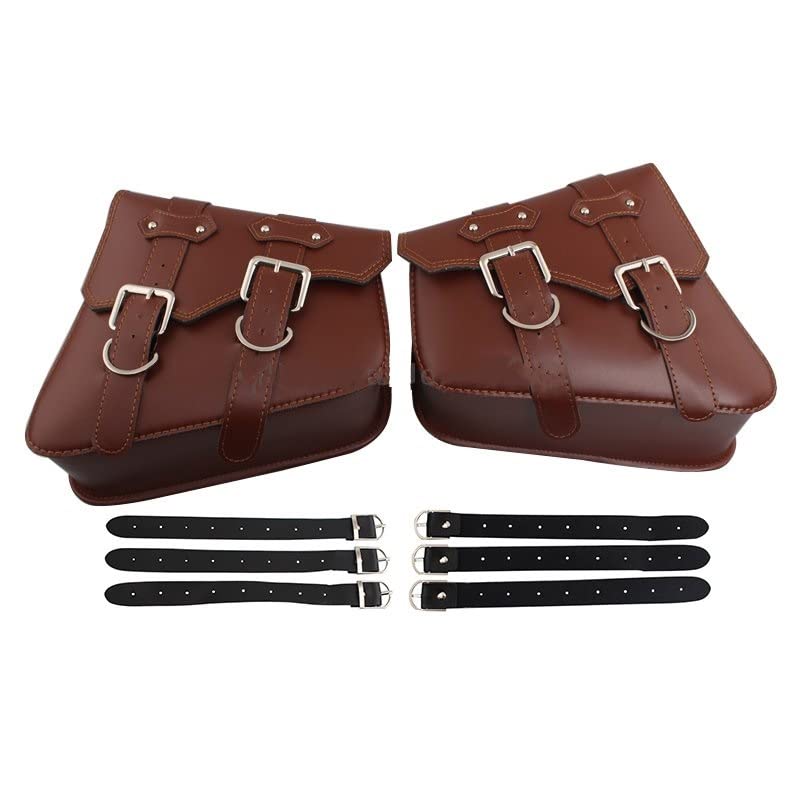 Bolsa para sillín de Moto Impermeable Para Harl&ey para Sportster para Softail para Chopper para Bobber Bolsa de sillín universal de cuero de la PU Bolsa de herramientas de almacenamiento de equipaje