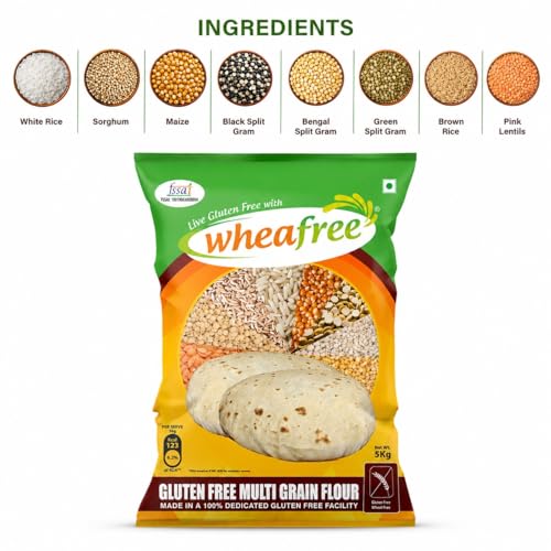 Image of Wheafree Multigrain Gluten Free Flour (Pack of 3-1Kg each) | Soya Free | Lactose Free | Easy to Digest | Suitable for Celiacs | Vegetarian