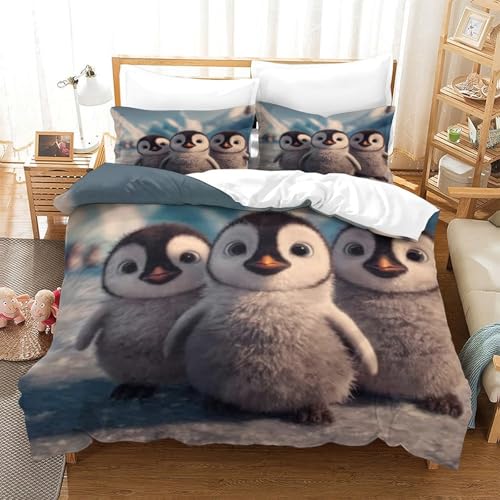Housse de couette poussins de pingouins lit simple 140x200 - 3