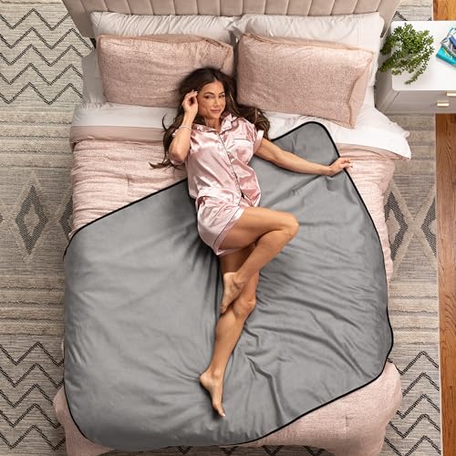 Avana Waterproof Throw - Sensual Blanket for Adults - Made in The USA - Regular Size, Micro-Velvet Grey