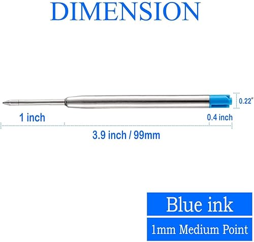 Miniatura 8 de Recambios para bolígrafos, 3.9 pulgadas de tinta negra, repuesto de tinta de repuesto para bolígrafo Parker Pen táctico (paquete de 10)