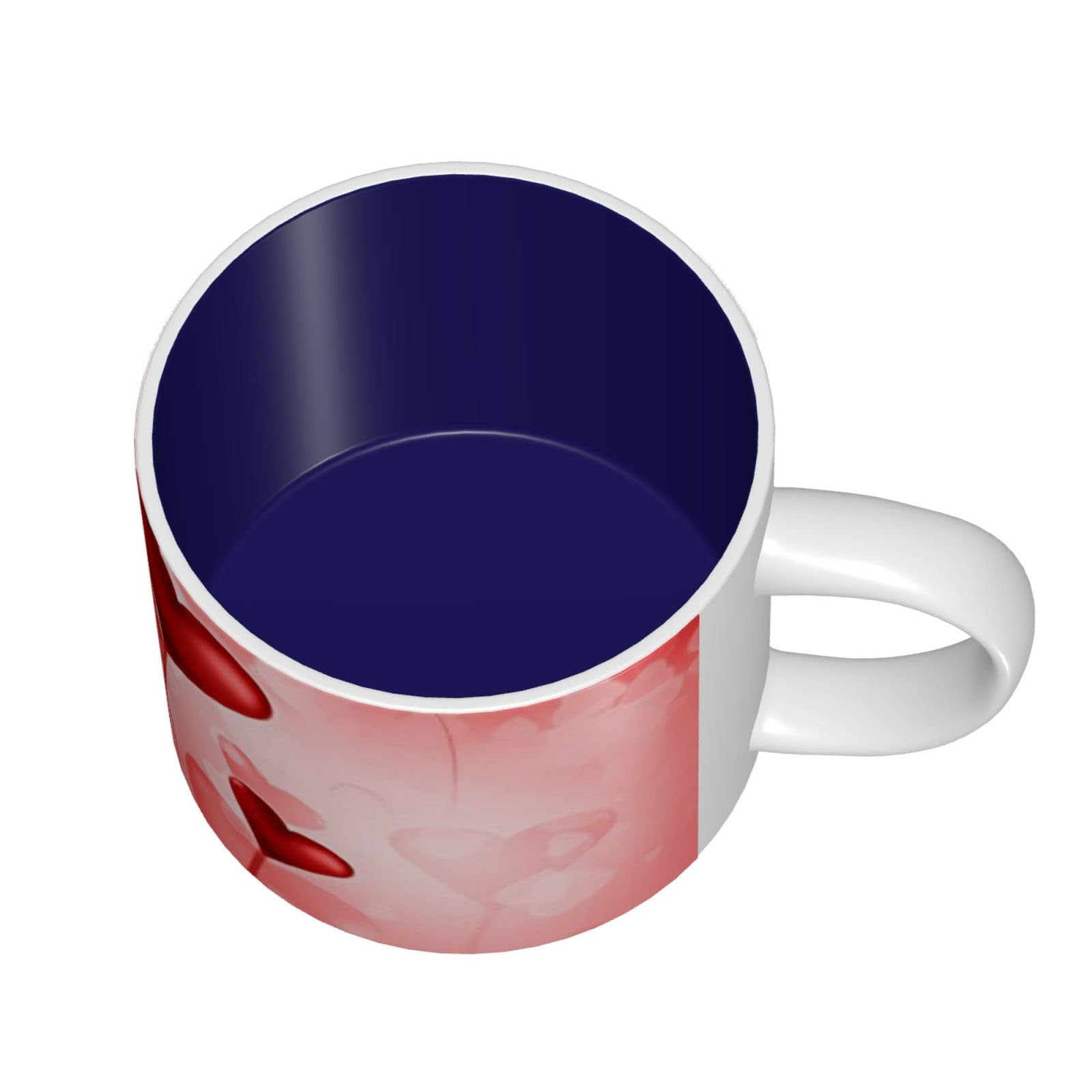 Abstrakcyjne serce drukowane kubki ceramiczne o dużej pojemności kubek do kawy