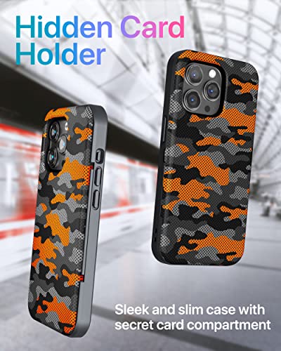 TORU for iPhone 14 Pro Wallet Case with Card Holder, Hidden ID Credit Card Slot Flip Kickstand - Image 3