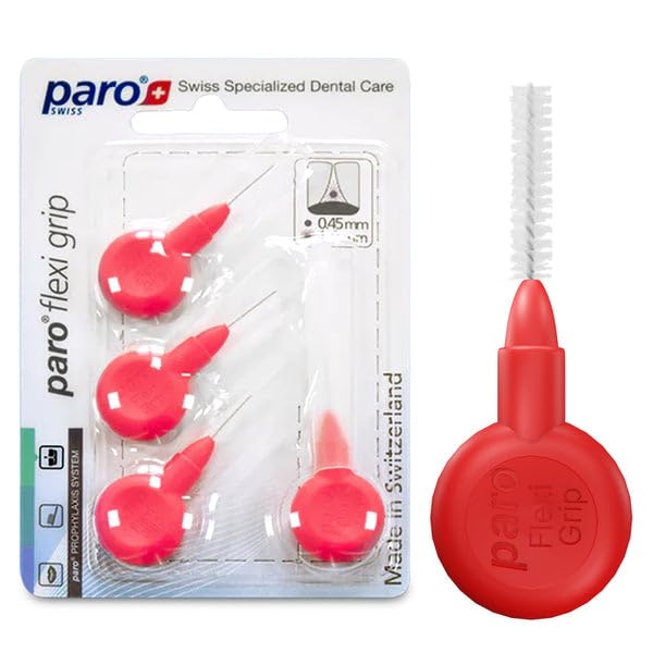Paro Swiss FlexiGrip, XXX-Fine, Red, Cylindrical, 1.9 Mm, 4 Pcs. 3 Pack