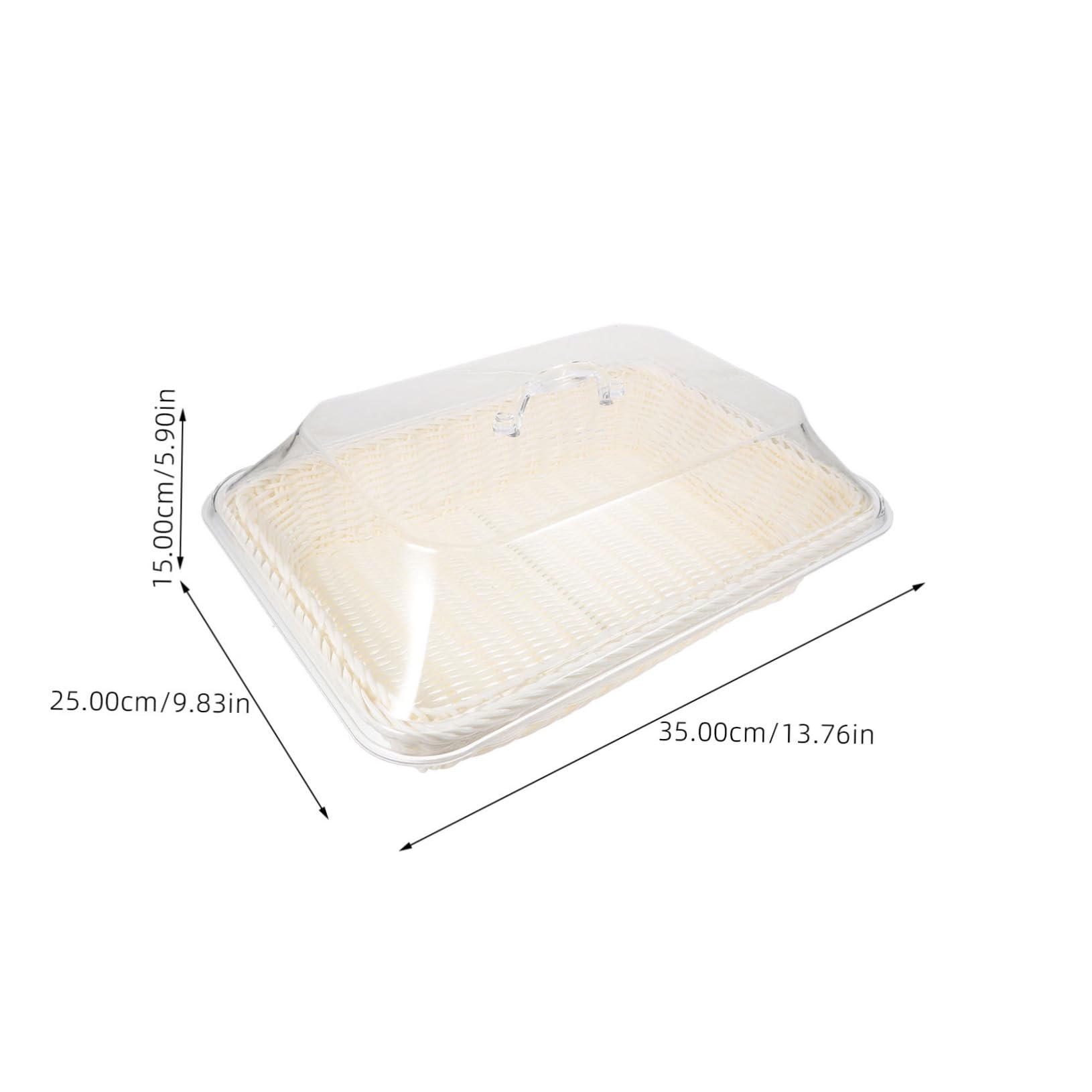 COLLBATH Multi Functional Woven Bread Serving Basket with Lid Simulated Rattan Design for Snacks Fruits and Baked Goods for Parties and Kitchen Storage