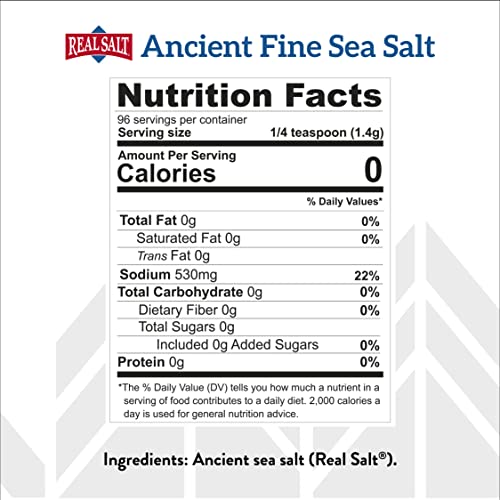 Redmond Real Sea Salt - Natural Unrefined Gluten Free Fine, 4.75 Ounce Shaker (1 Pack) #TOP3