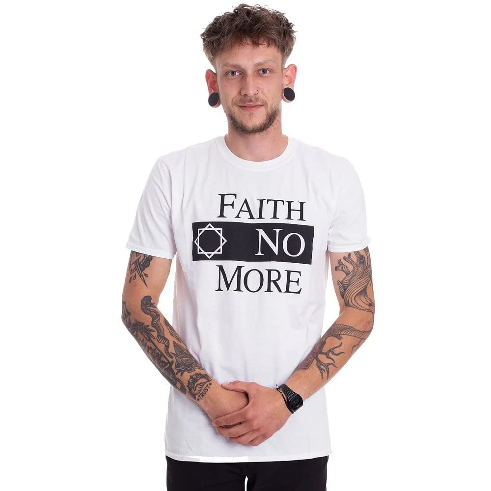 Faith No More FNMTS02MW02 T-Shirt, White, Medium