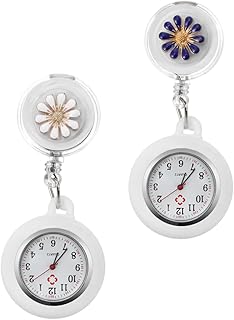 2 Pçs Relógio De Bolso Relógio De Lapela Retrátil Relógios De Enfermeira Relógio Para Enfermeiras Crachá Clipe Relógio De Enfermeira Fob Relógio Médico Clipe Em Relógios Para